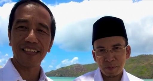 Presiden Joko Widodo atau Jokowi dengan Gubernur Nusa Tenggara Barat (NTB) TGB Zainul Majdi.