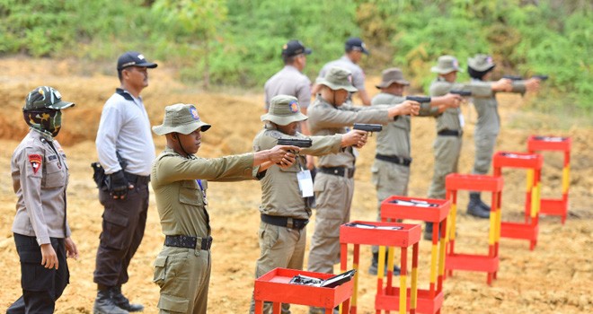Kegiatan Pembekalan Potensi Sat Pol PP Kota Jambi, bertempat di Gedung Diklat Kota Jambi Lebak Bandung.