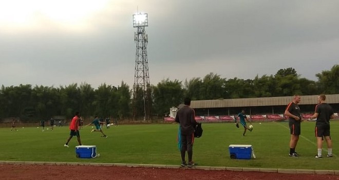Timnas Qatar U-23 menggelar latihan di GOR Pajajaran, Kota Bogor, Senin (13/8/2018). (Adi/Pojokbogor)