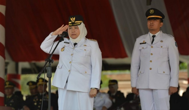 Bupati Masnah Pimpin Upacara HUT RI ke 73 Di Kabupaten Muarojambi.