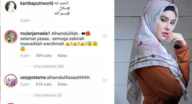 Kartika Putri dikabarkan sudah menikah diam-diam dengan Habib Usman Bin Yahya. Foto:Instagram