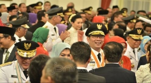 Sumpah jabatan di Istana Negara, Jakarta, Rabu (5/9).