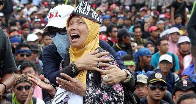 Masa honorer K2 saat unjuk rasa. Foto : JPNN