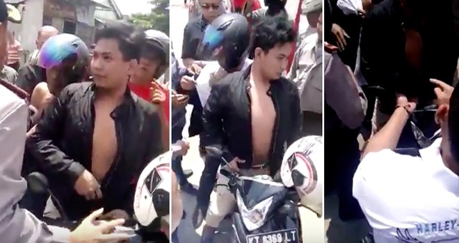 Anggota DPRD persekusi warga pengguna jalan di Samarinda yang memakai kaos #2019GantiPresiden