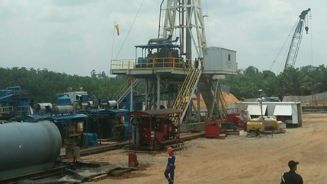 PEMBORAN: Pertamina EP Field Jambi melakukan pemboran sumur pertama di BTP-01 di Desa Bungku, Kecamatan Bajubang, Kabupaten Batanghari.