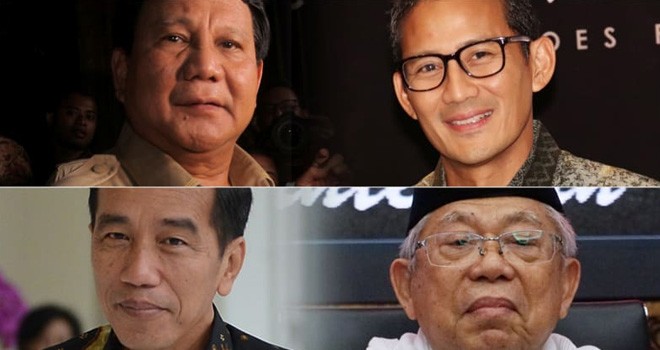 Prabowo-Sandi dan Jokowi-Ma ruf. Foto : Net