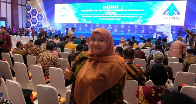 Bupati Muaro Jambi Hj. Masnah Busro, SE menghadiri Rapat Kerja Nasional (Rakernas)