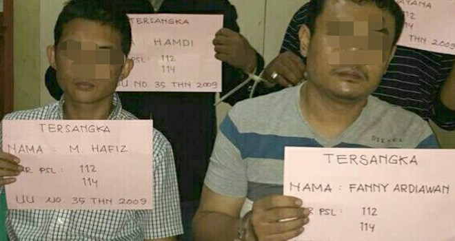  M Hafiz Cs ditangkap Tim Opsnal Satresnarkoba Polresta Jambi pada 29 Maret lalu.