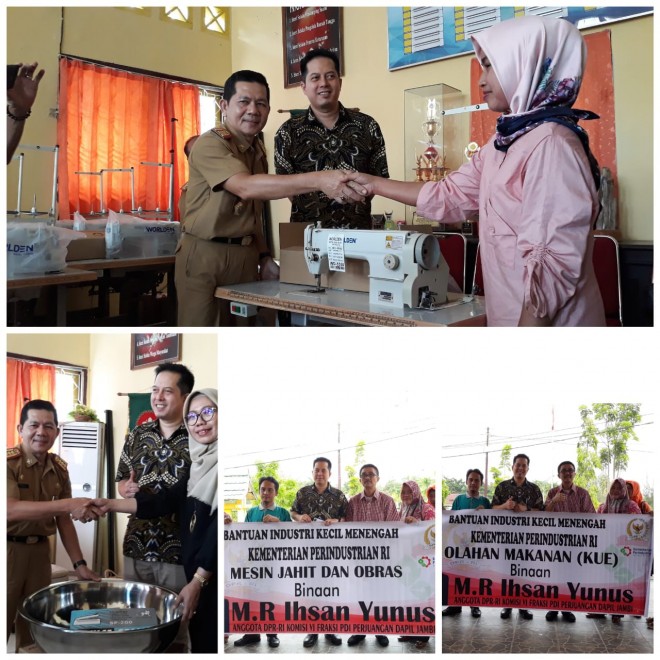 Ihsan Yunus Serahkan Bantuan Mesin Jahit dan Peralatan Masak Untuk Warga Mandiangin.