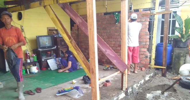 Salah satu rumah warga Kota Jambi saat dibedah melalui Dinas Perkim belum lama ini.