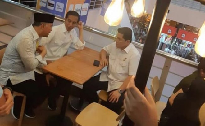 Sy Fasha, Jokowi dan Erick Tohir (Foto Facebook)