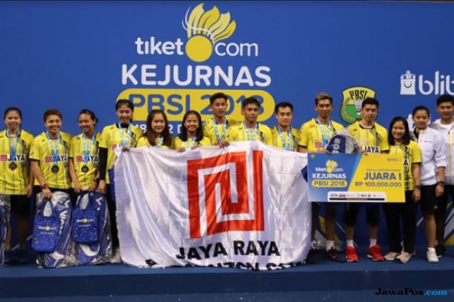 PB Jaya Raya Jakarta juara Kejurnas PBSI 2018. (Dery Ridwansah/JawaPos.com)