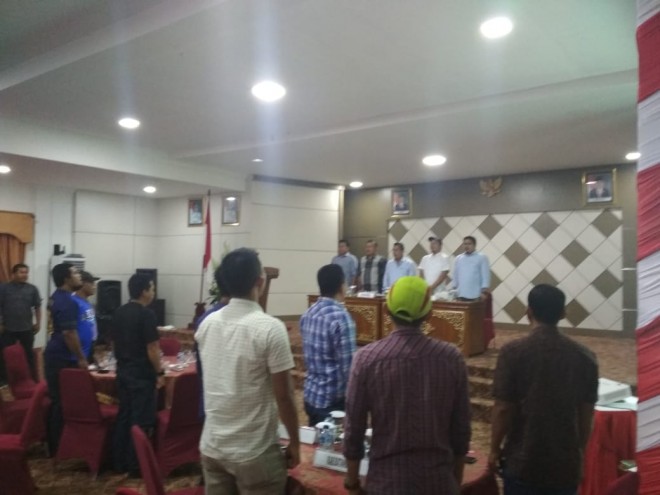 Manager Meeting turnamen sepakbola gubernur cup Jambi 2019 yang digelar tadi malam (26/12) di Merangin