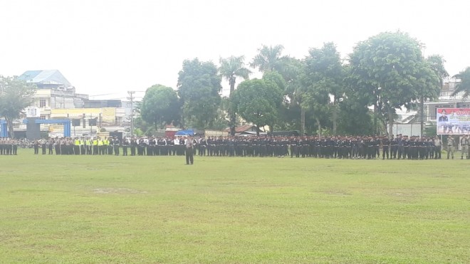 Upacara HUT Satuan Pengamanan (Satpam) ke 38, Kamis (10/1). 