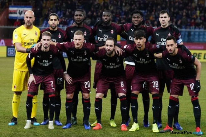 Starting XI AC Milan (Twitter @ACMilan)