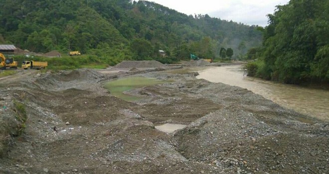 Lokasi Galian C yang berada di Siulak Deras, Kerinci. Foto : Gusnadi / Jambiupdate