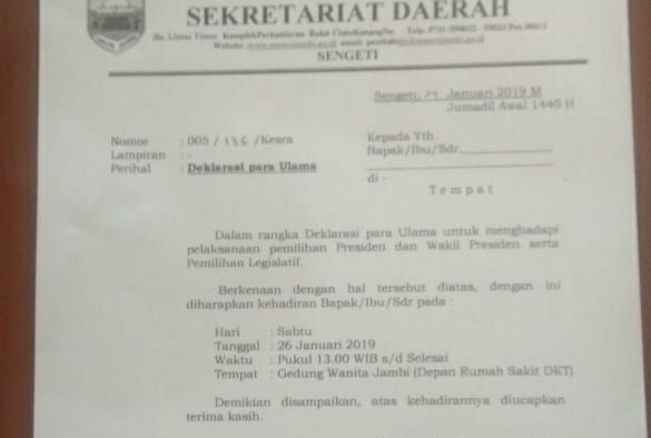 Undangan Dai dan Ustad dari Pemkab Muaro Jambi. Foto : Ist