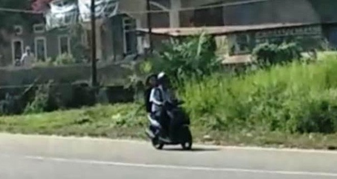 Screenshot dari video saat oknum sipir mengantar istri Napi ke Penginapan. Foto : Wiwin / Jambiupdate