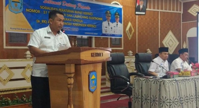Dibuka Bupati Kerinci, BKPSDM Launching Aplikasi E-RK. Foto : Gusnadi / Jambiupdate