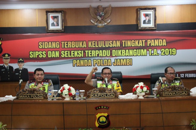 Polda Jambi Gelar Sidang Kelulusan Seleksi Sepimmen dan Sespimma. Foto : Ist