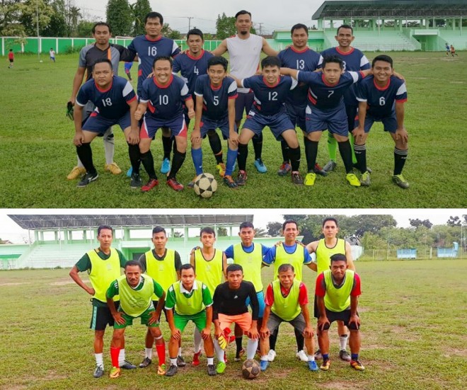 Pers FC (atas) kontra Dispora (bawah) yang berlangsung di Lapangan Persijam Kamis (14/2).