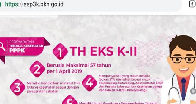 Pendaftaran PPPKdari Honorer. Foto : bkn.go.id