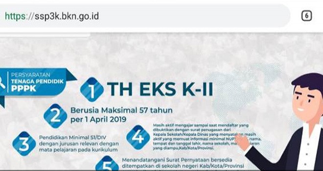 Pendaftaran PPPK dari Honorer. Foto : bkn.go.id