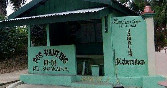 Salah satu Poskamling yang ada di Kelurahan Suka Karya yang aktif melaksanakan pengamanan lingkungan mereka. Foto : Ist