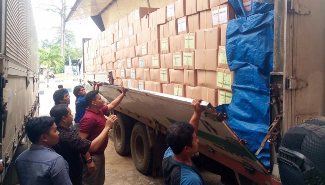 Surat suara yang sampai di Merangin. Foto : Ist