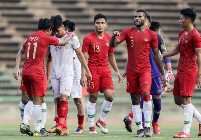 Indonesia melawan Thailand di final Piala AFF U-22 2019 pada Selasa (26/2) malam WIB (Allex Qomarulla/Jawa Pos)