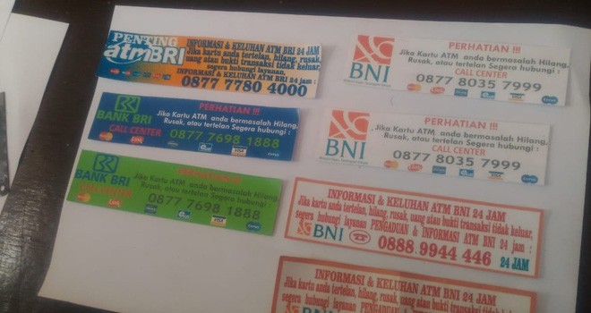  Nomor Hp yang Ditempelkan Pelaku di ATM. Foto : Gusnadi / Jambiupdate