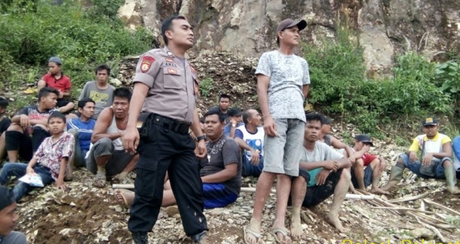 Lokasi Penambang Batu di Bungo Tewas Tertimpa Longsor. Foto : Ferdian / Jambiupdate