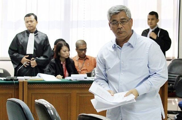 Akil Mochtar saat menjalani sidang kasus yang melilitnya di PN Tipikor Jakarta (Dok.JawaPos.com)