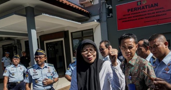 Direktur Jenderal Pemasyarakatan, Sri Puguh Budi Utami (tengah). Foto : Idhad Zakaria/ANTARA FOTO