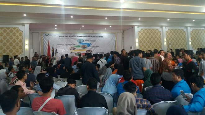 Diskusi publik dan seminar nasional yang diadakan oleh DPW Kesatuan Anggota Muda Sriwijaya (KAMSRI) Provinsi Jambi, Selasa (12/3).