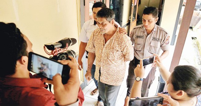 Mijan ditangkap. Foto : Prokal