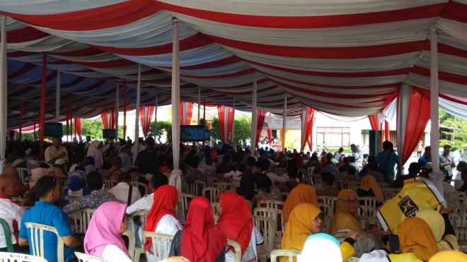 Acara tatap muka Prabowo dengan masyarakat yang akan berlangsung di Ratu Convention Center (RCC), Kota Jambi, 14/3).