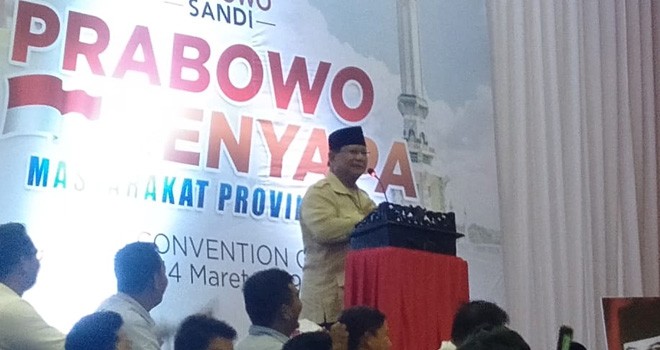 Capres Prabowo Subianto. Foto : Safwan / Jambiupdate