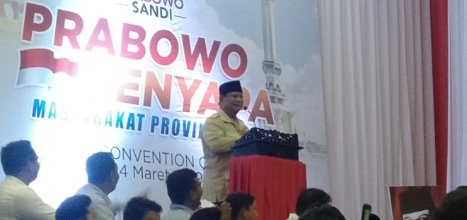 Pidato Capres Prabowo Subianto. Foto : Safwan / Jambiupdate