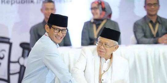 Sandiaga Uno dan Ma ruf Amin.