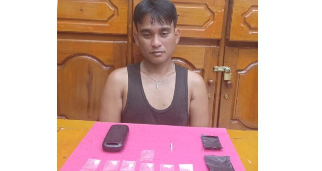 Bandar Narkoba di Tebo saat Diciduk Polisi. Foto : Ist