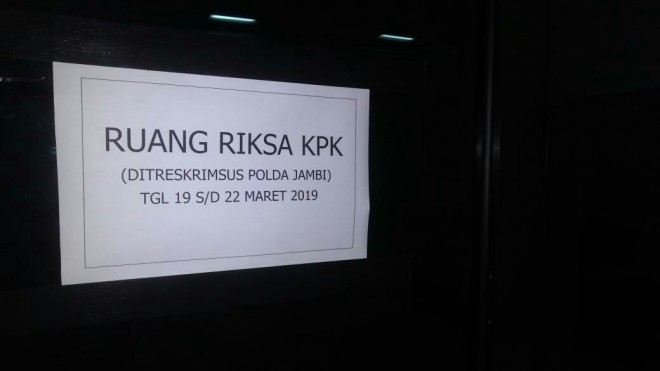 Ruang pemeriksaan oleh KPK di Mapolda Jambi hari ini (20/3). 