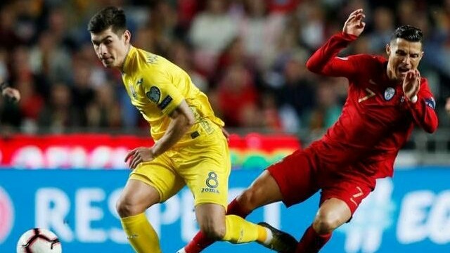 Ronaldo gagal membawa Portugal meraih kemenangan saat menjamu Ukraina, Sabtu (23/3) dini hari WIB (Unian)