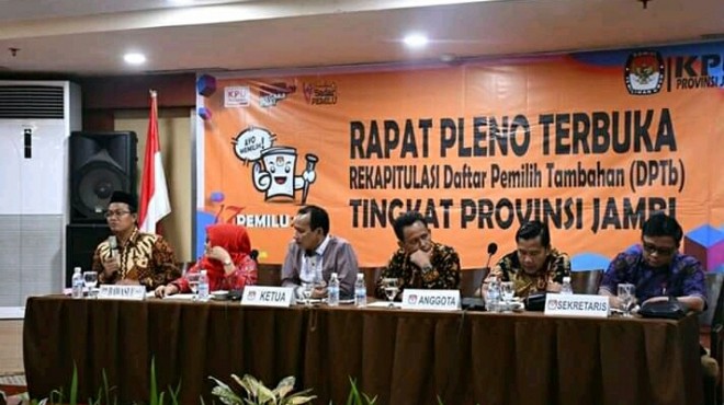 Komisi Pemilihan Umum (KPU) Provinsi Jambi  menetapkan Rapat Pleno Terbuka Daftar Pemilih Tambahan (DPTb) tahap 2 untuk Pemilihan Umum (Pemilu) 2019, Kamis (21/3).