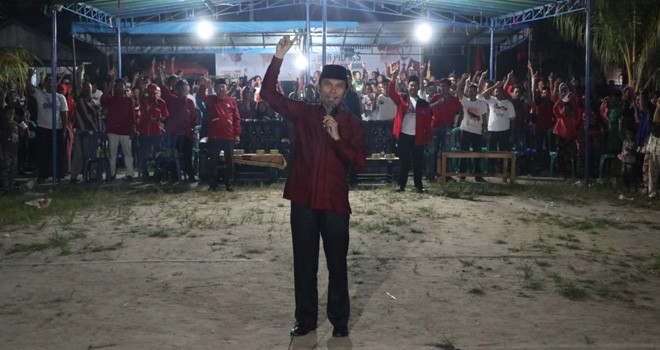 Hari Pertama Kampanye Akbar, Edi Purwanto Temui Pendukung Jokowi-Maruf di Perbatasan Jambi-Riau. Foto : Ist