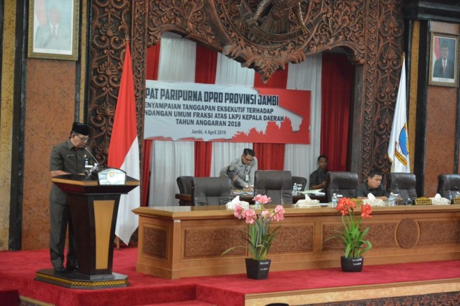 Pemprov Apresiasi Kritik Dewan Terhadap LKPj Gubernur Jambi 2018. Foto : Ist