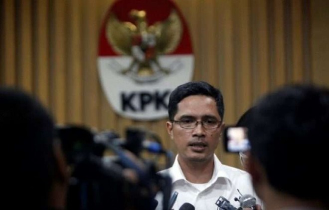 Juru Bicara KPK Febri Diansyah, saat diwawancara awak media (Dery Ridwansyah/JPC)