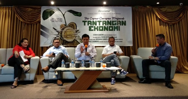 Diskusi publik bertema â€œVisi Capres-Cawapres Menjawab Tantangan Ekonomiâ€ di Cikini, Kamis 11 April 2019. Foto : Ist