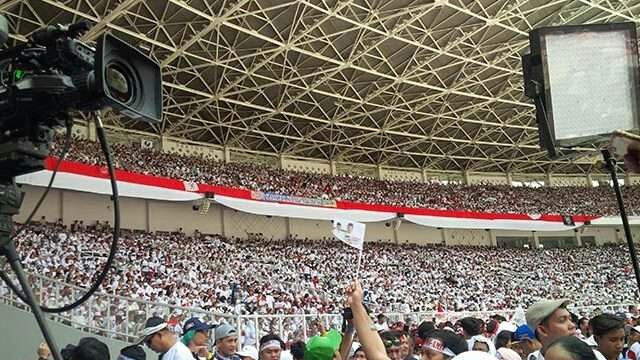 Massa kampanye akbar Jokowi-Maruf Amin sudah memadati SUGBK (Gunawan/JPC)