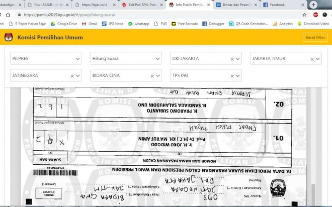 Real Count Laman KPU. 